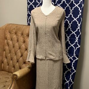 Tan and Ivory Skirt Suit
